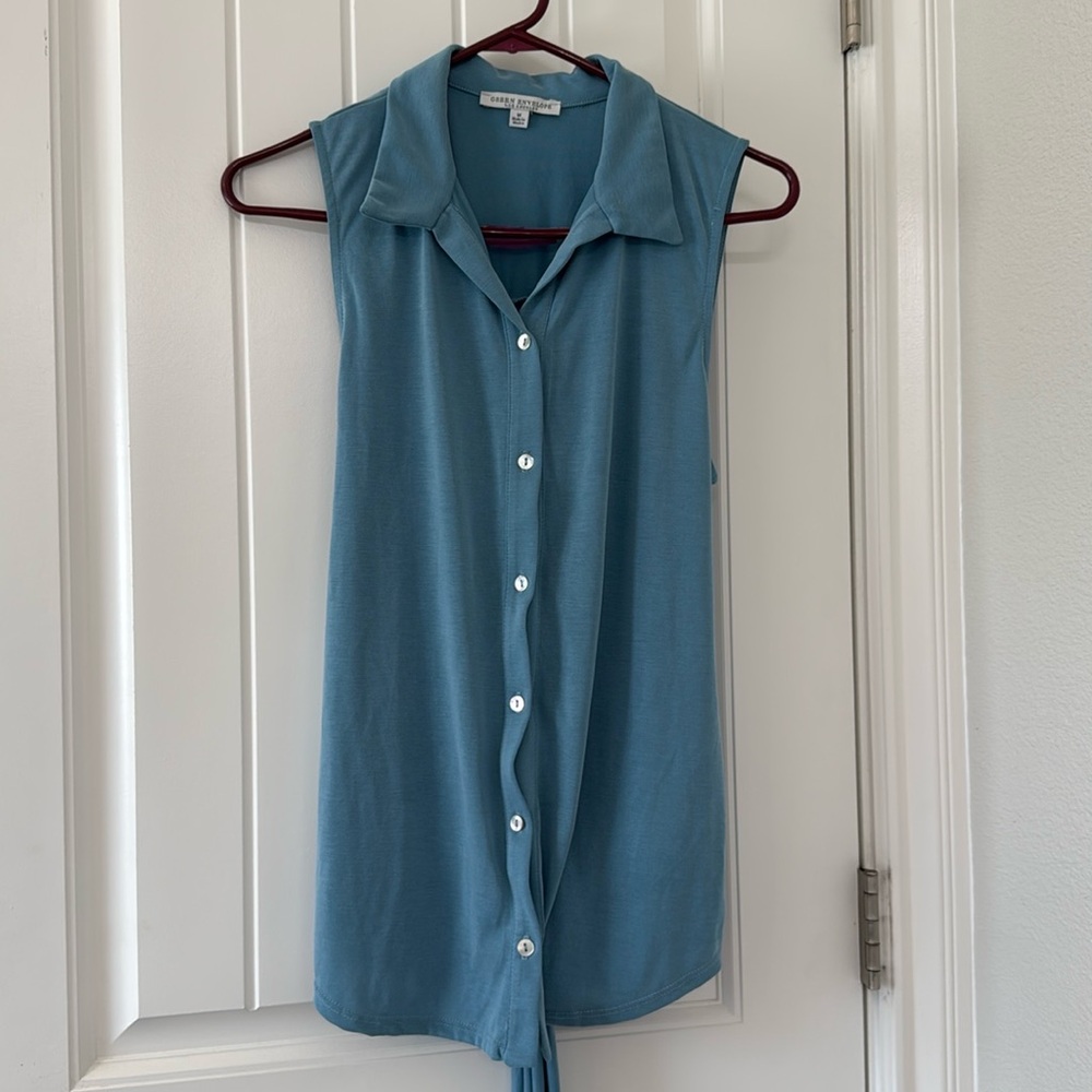 Blue sleeveless top